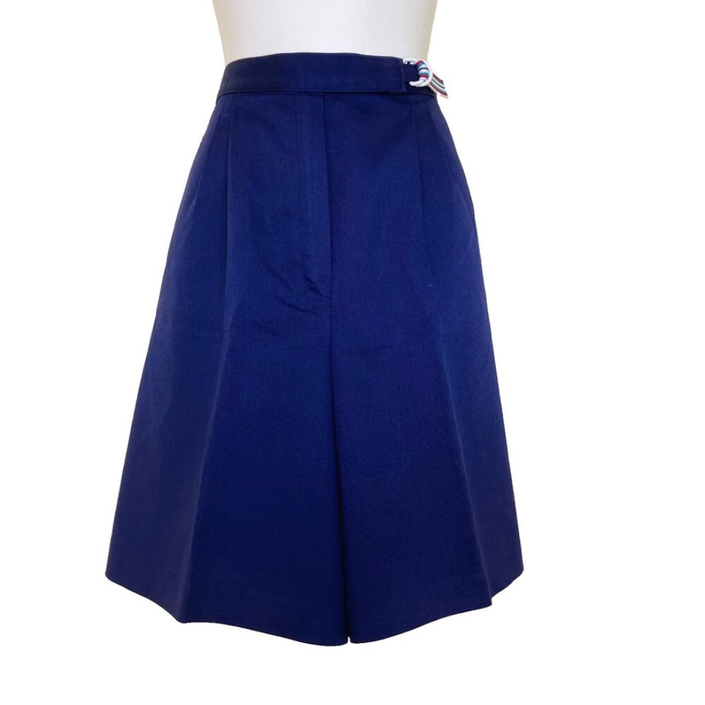 Navy Pleated Culottes Trouser Shorts Vintage Parcour by TanJay 90s